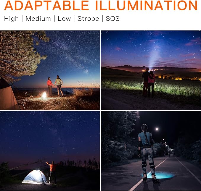 BUYSIGHT Rechargeable Spotlight,1000,000-Lumen Spot Lights Hand held Large Flashlight Handheld