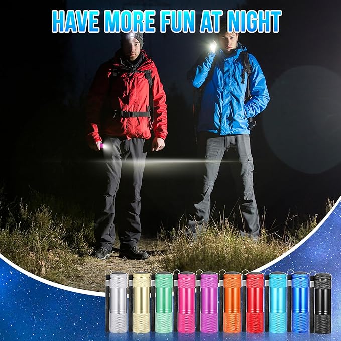 VIHOSE 150 Pcs Mini Flashlights Bulk, Bright Flashlights Set, Aluminum LED Handheld Torches for