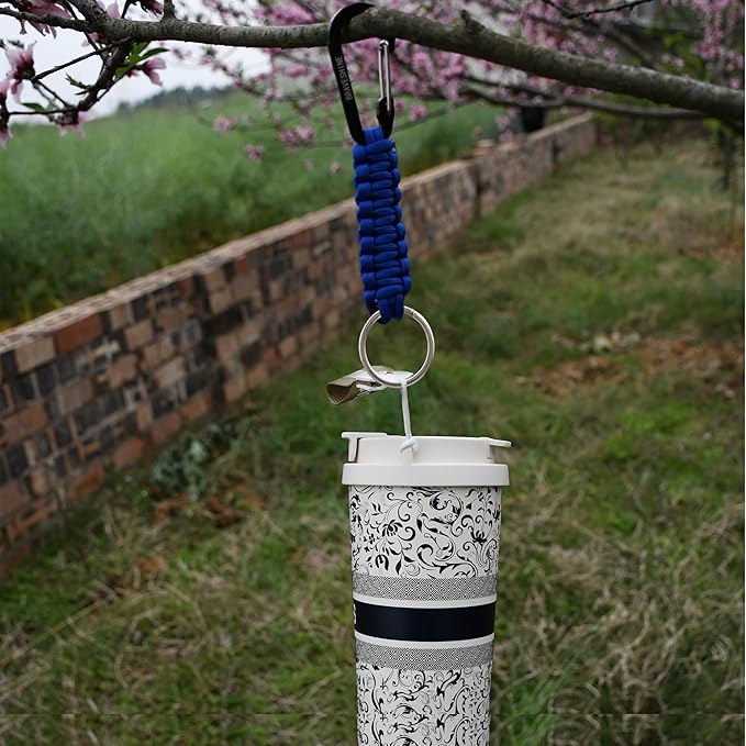 BRAVESHINE Paracord Keychain Carabiner Clip, D Ring Lanyard Hanger Stroller Hook for Water Bottle