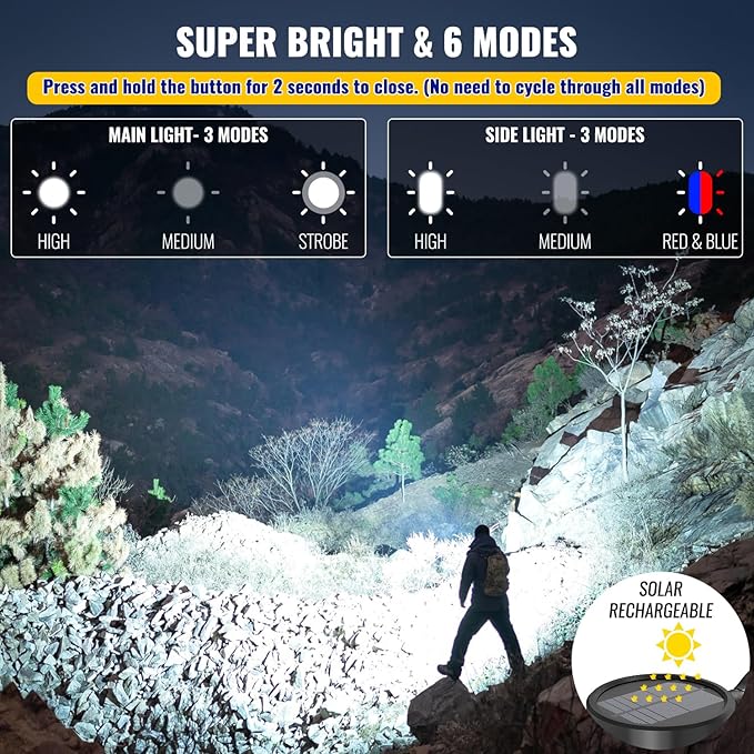 Rechargeable Spotlight Flashlight, 99,000 Lumens Spot Light Handheld Spot Lights, LED Spotlights