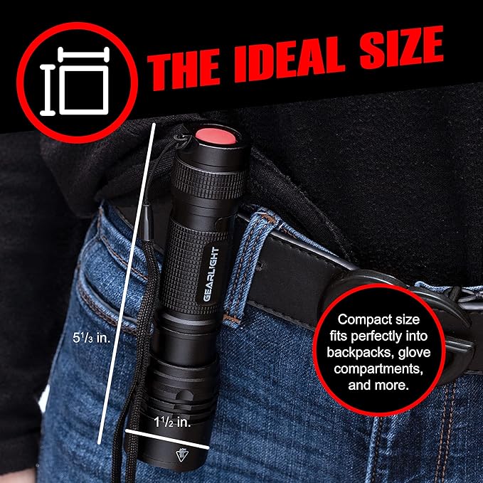 GearLight LED Tactical Flashlights High Lumens - Mini Flashlights for EDC Carry - Compact Powerful