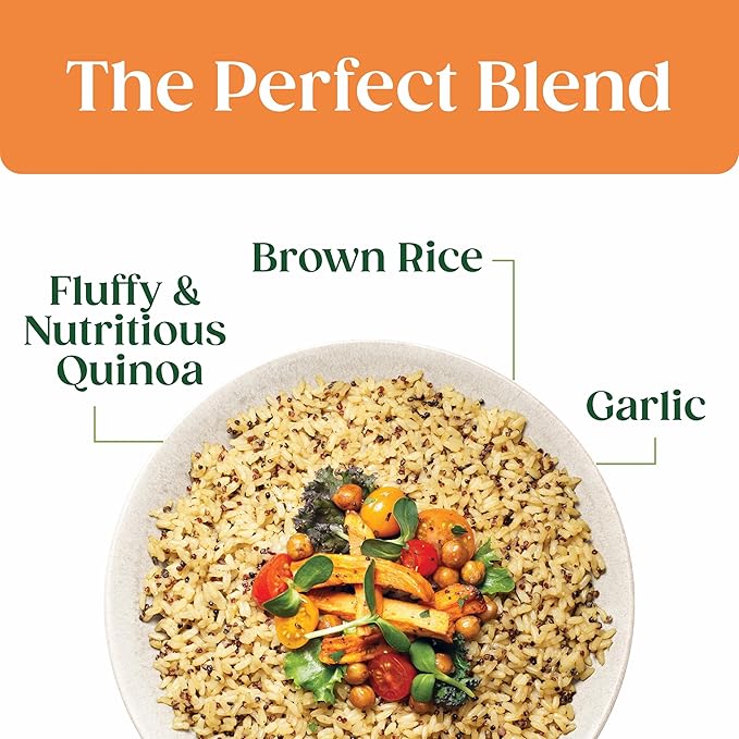 SEEDS OF CHANGE Organic Quinoa & Brown Rice with Garlic Family Size, Organic Food, 17.3 oz Pouch