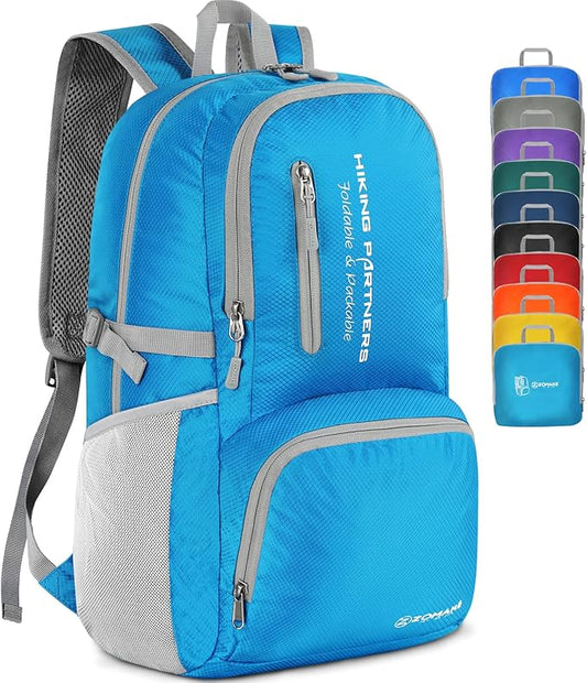 ZOMAKE Lightweight Packable Backpack, 35L Light Foldable Hiking Backpacks Water Resistant