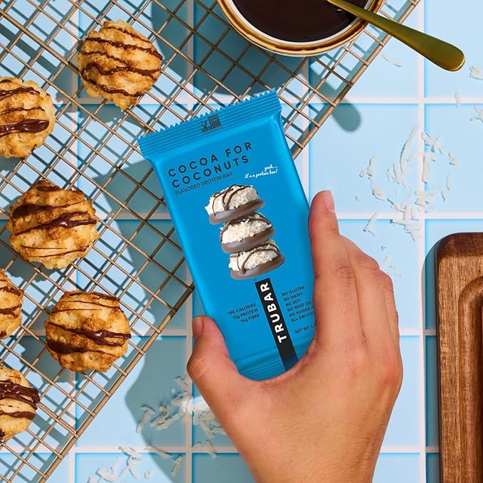 TRUBAR Vegan Protein Bar, Cocoa For Coconuts, Gluten Free, Plant Based Protein, Dairy Free, Non