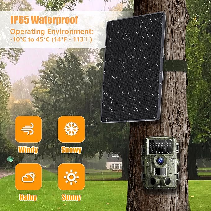 Trail Camera Solar Panel,6W Solar Battery Charger Kit 6V/2A 9V/1.5A 12V/1A with 6000mAh Battery for