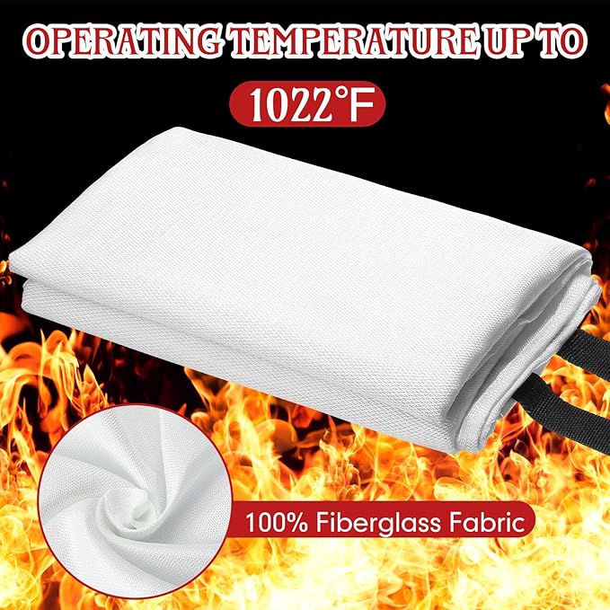 Jerify 24 Pack Fire Blanket for Home Emergency - 47 x 47 Inch Kitchen Fire Suppression, Fiberglass