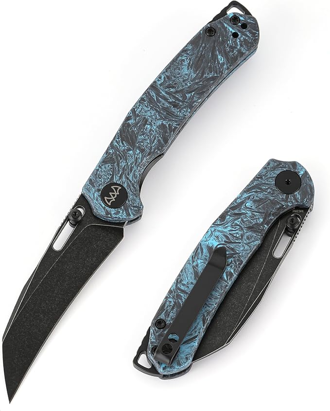 Folding Pocket Knife, 3.1" Stonewash Blade EDC Knife with Safety Liner Lock, Small Pocket Knife