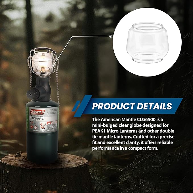 AMERICAN MANTLE Lantern Globe – Clear Borosilicate Glass Replacement for CLMN Lanterns 1.88" W x