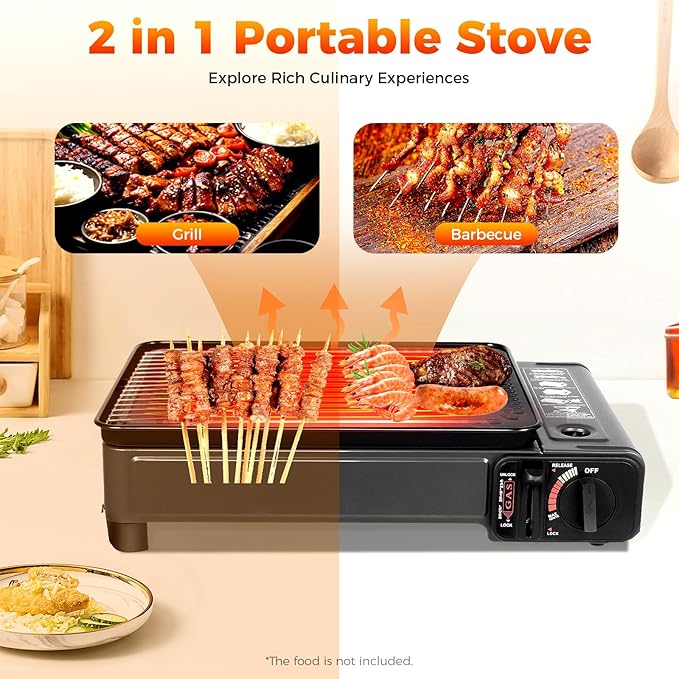 Portable Gas Grill Butane Stove,Portable Camping Grill Gas Stove,Butane Gas Stove,Free Standing BBQ