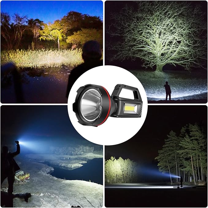 Rechargeable Spotlight Flashlight, High Lumens Handheld Spotlight,LED Searchlight with Shoulder