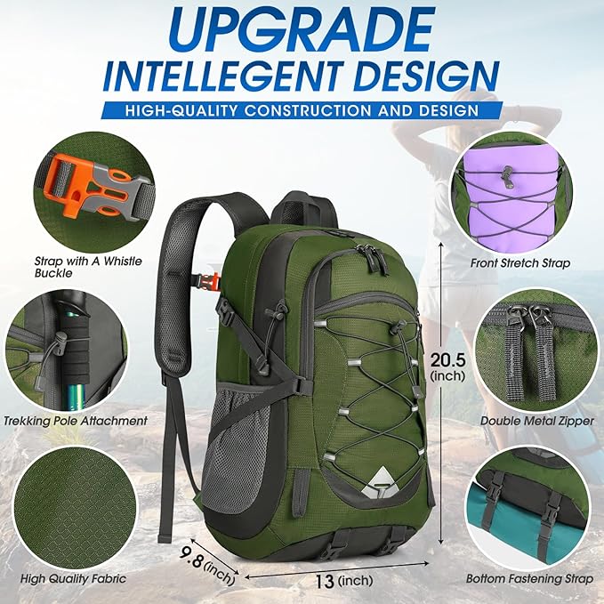 IGOLUMON Hiking Backpack 40L Packable Lightweight Camping Backpack Men Women Waterproof Hiking