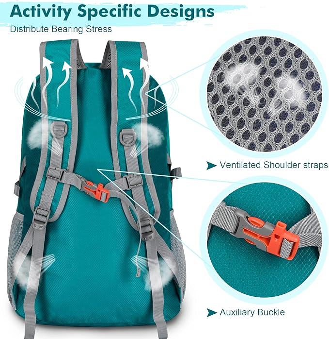 ZOMAKE Lightweight Packable Backpack 30L, Foldable Hiking Backpacks Water Resistant Compact Folding