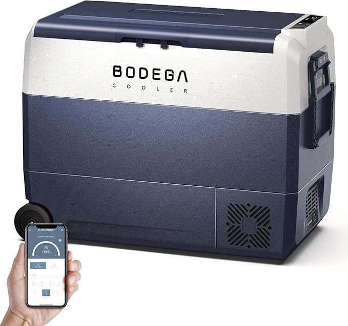 BODEGACOOLER 12 Volt Car Refrigerator,64 Quart Portable Car Freezer Fridge Bluetooth Control,(60L)
