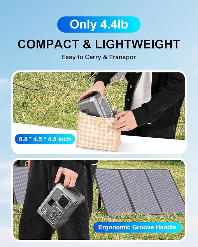 Portable Power Station 192Wh Outdoor Generator with AC Outlet 100W(200W Surge) Power Bank for Home