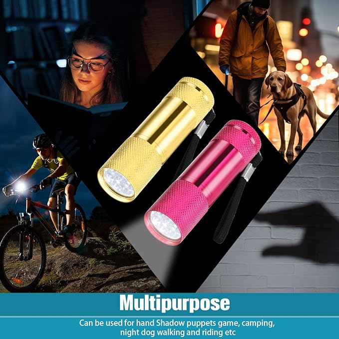 VIHOSE 20 Pcs Mini Flashlights Bulk, Bright Aluminum Handheld Flash Light with Lanyard Small LED