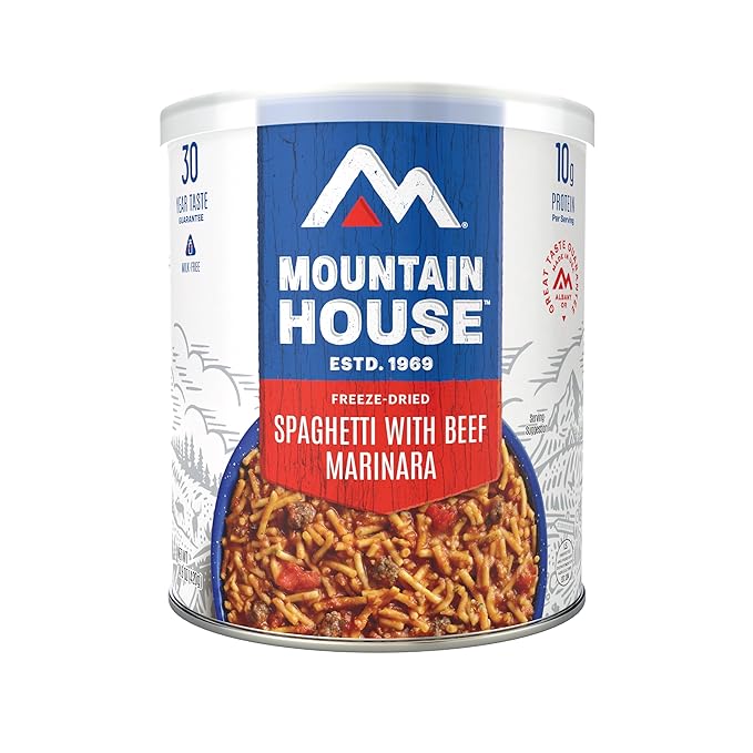 Mountain House Spaghetti with Beef Marinara #10 Can | Freeze Dried Survival & Emergency Food | 7