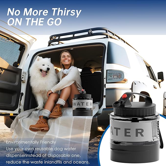 Portable Dog Water Bottle, 54oz Large Travel Water Bowl Dispenser for Dogs Camping Beach Walking