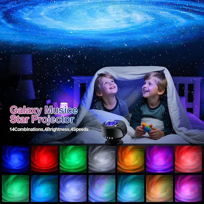 Larger Coverage Area Galaxy Projector,with Changing Galaxy Shapes Star Projector,Night Light with