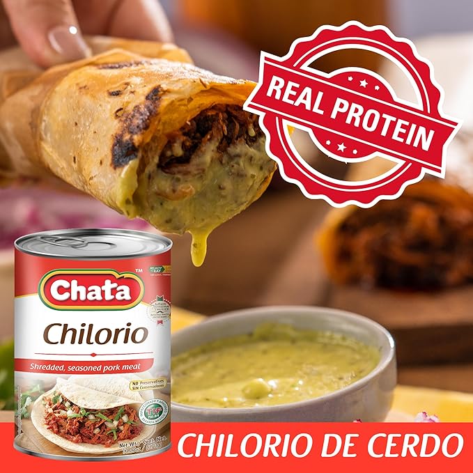 Chata Pork Chilorio, Shredded Seasoned Meat, 13.05 oz, Pack of 4