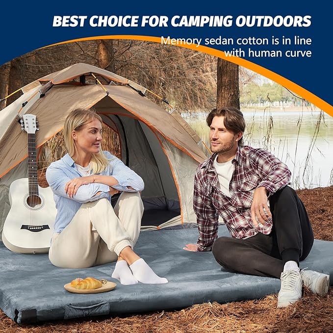 CYMULA CertiPUR-US Memory Foam Camping Mattress Pad, Portable Foam Sleeping Pad for Camping, Roll