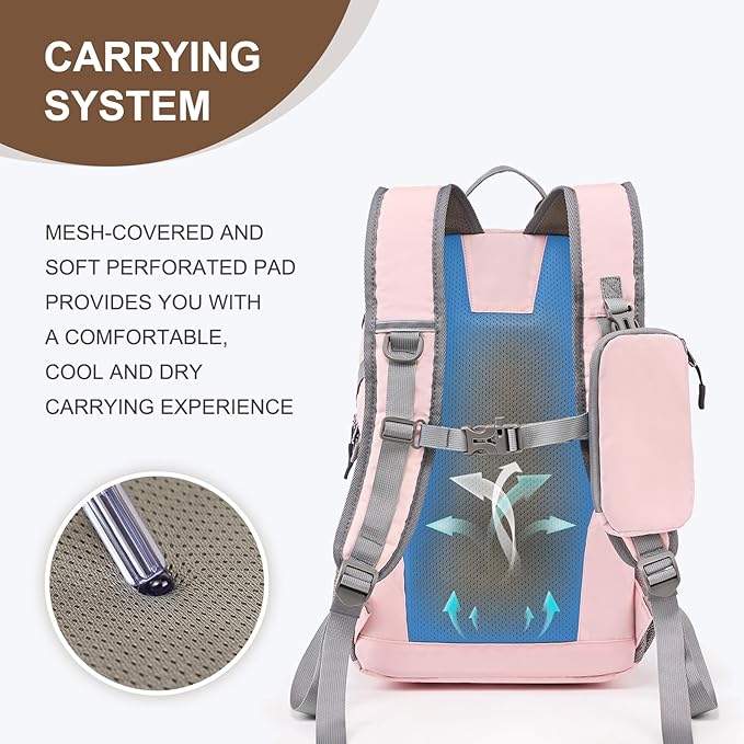 Hiking Backpack for Women Men 20l with Removable Phone Pocket Lightweight Small Travel Backpack