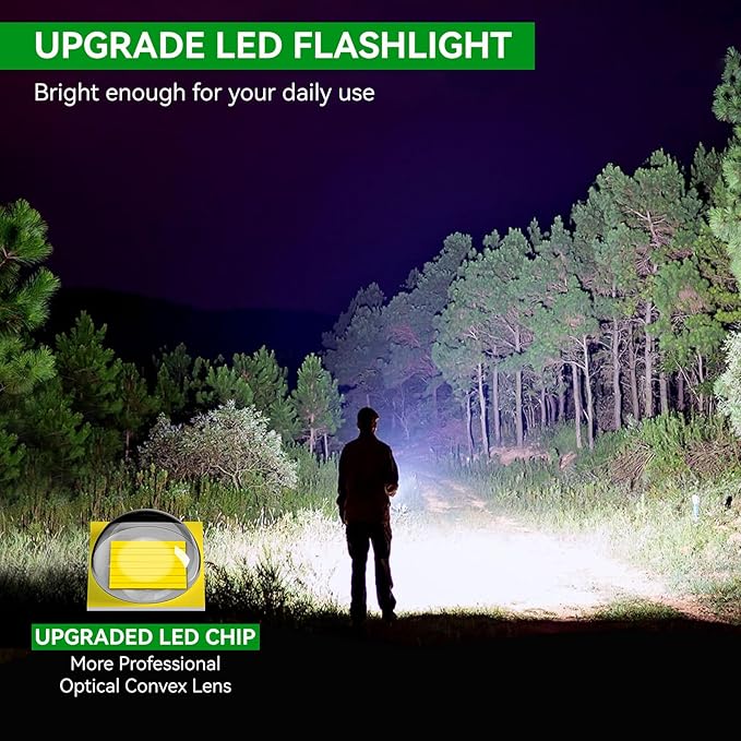 LETMY Tactical Flashlight - 2 Pack Bright Military Grade LED Flashlights High Lumens - Portable