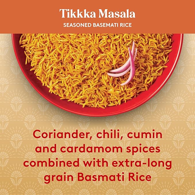 Royal Ready-to-Heat Tikka Masala Seasoned Basmati Rice (8.5oz, Pack of 6)