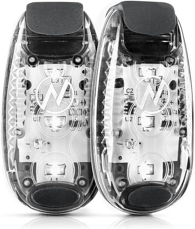 LED Safety Light (2 Pack) - Clip On Strobe/Running Lights for Runners, Dog, Bike, Walking, Boat