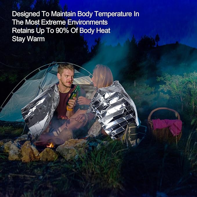 9 Pack Emergency Blankets, Outdoor Survival Emergency Insulated Gear, Mylar Thermal Space Insulated