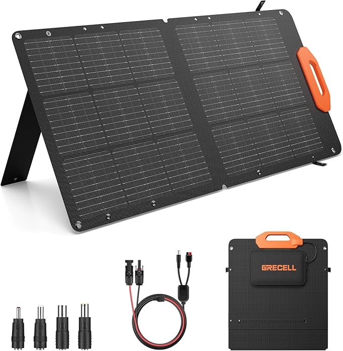 GRECELL 100W Solar Panel for Power Station Generator, 21.5V Portable Foldable Solar Panel with Fast