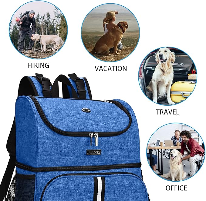 BAGLHER Pet Travel Bag, Double-Layer Pet Supplies Backpack (for All Pet Travel Supplies), Pet