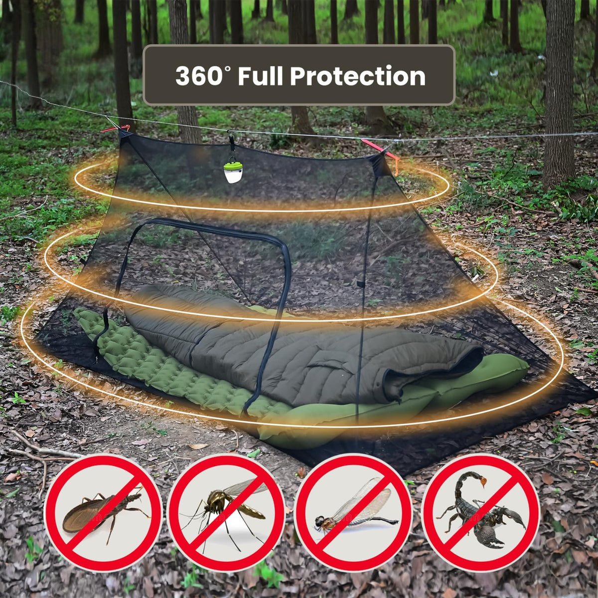 Onewind Camping Mosquito Net for Cot, Shelter Bugnet Camping Screen Room