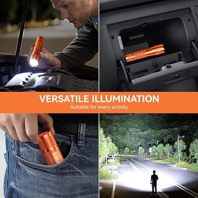 LETMY Tactical Flashlight S2000-2 Pack Bright Military Grade LED Flashlights High Lumens - Portable