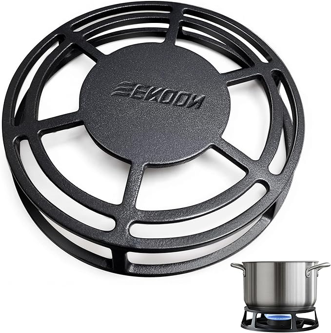 Feekoon Heat Diffuser for Gas Stove, 9.4 Cast Iron Flame Tamer, Stove Top Simmer Plate to Even Heat
