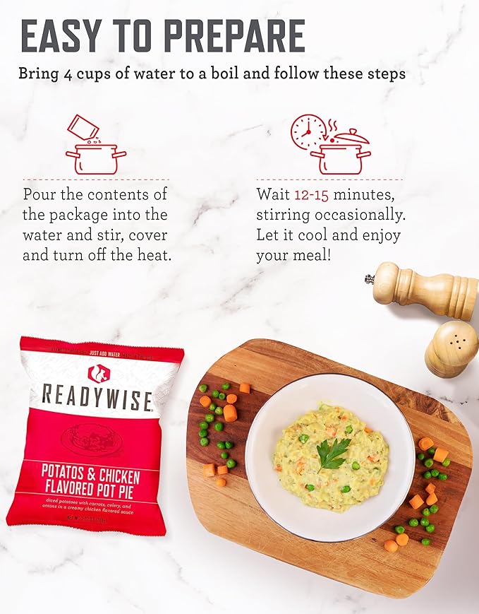 ReadyWise Emergency Food Supply - 84 Servings Gluten Free Survival Food Bucket, Dehydrated Meals &