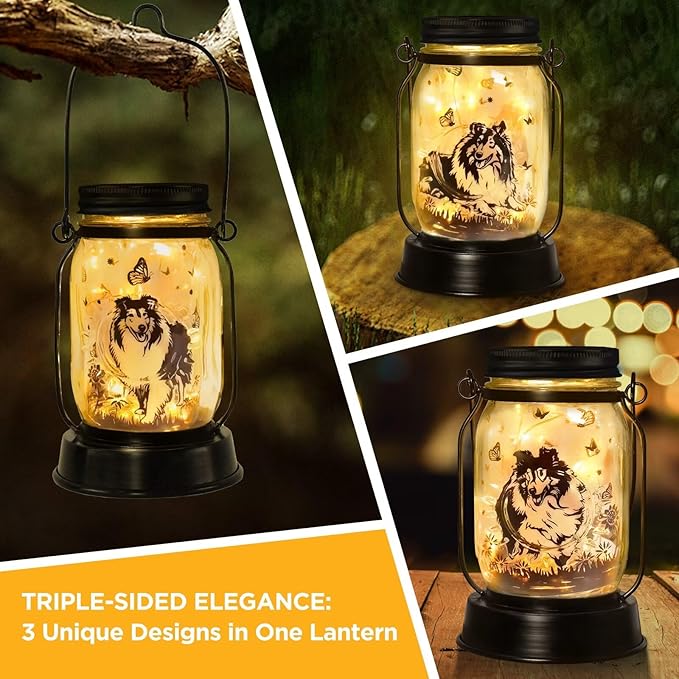 kyoryuger Sheltie Gifts for Women/Men Sheltie Solar Lanterns Dog Mom Birthday Dog Lovers Lantern