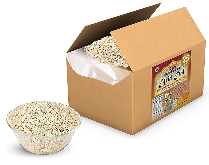 Rani Urid/Urad Dal (Split Matpe Beans Skinless) Indian Lentils 400oz (25lbs) 11.36kg Bulk Box ~ All