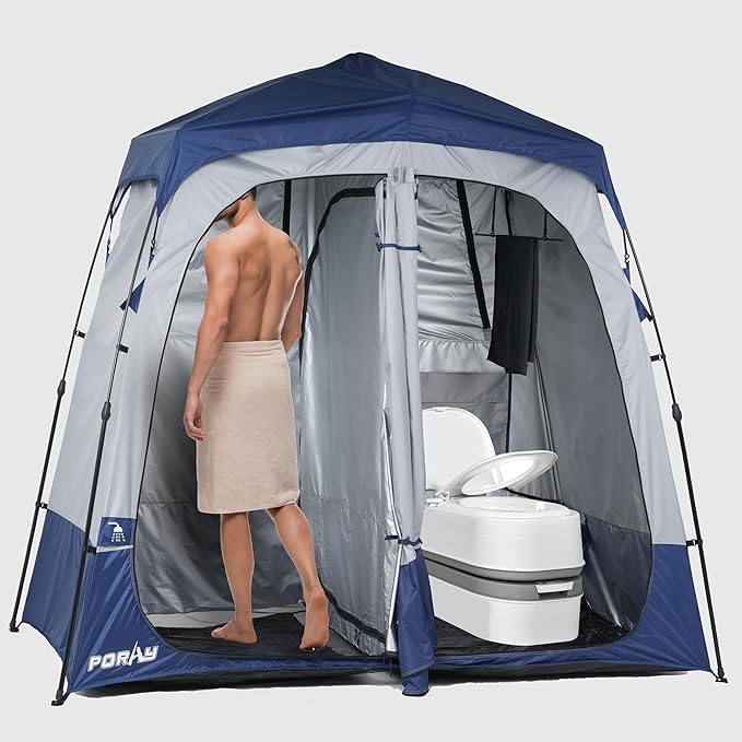 Camping Shower Tent Deluxe Changing Room Easy Set Up Privacy Shelter,Large Toilet Tent with Floor