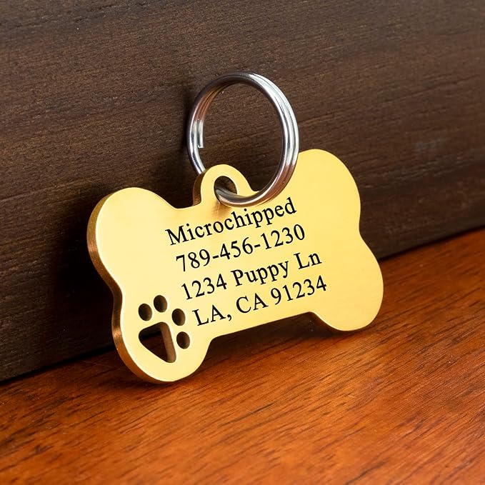 Ultra Joys Dog Tags Personalized for Pets - Hollow Paw Custom Pet ID Tag - Engraved Dog Tag for