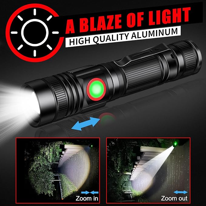 DARKBEAM LED Flashlight Rechargeable USB 2000 High Lumens, Small and Bright Pocket Flashlights