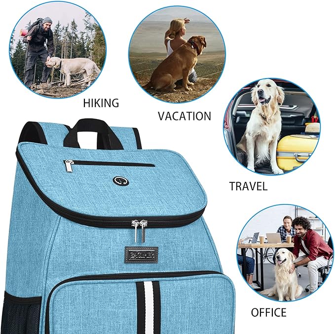 BAGLHER丨Dog Travel Bag, Airline Approved Pet Supplies Backpack, Dog Travel Backpack with 2 Silicone