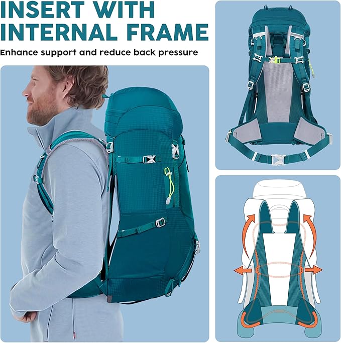 N NEVO RHINO Internal Frame Hiking Backpack 50/60/65/70/80L, Mountain Climbing Camping Backpack