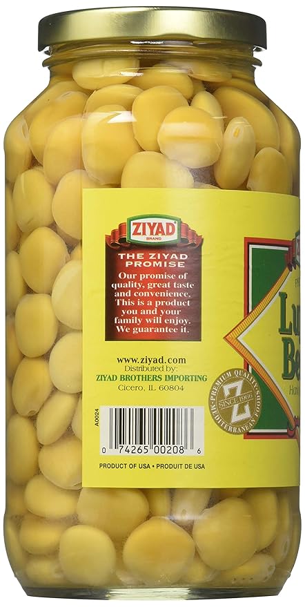 Ziyad Brand Premium Lupini Beans Snack, High Plant Protein, Keto, Mediterranean Diet, Non