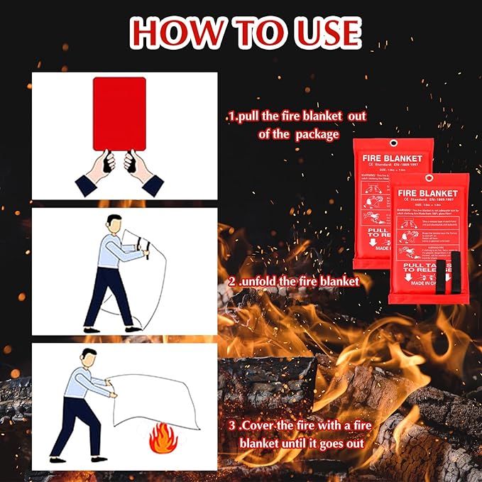 Macarrie 20 Pack 39??x 39??Fire Blanket Emergency for Home and Kitchen Safety Suppression Blanket