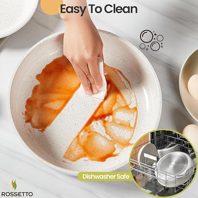 23 Pcs Nonstick Pots and Pans Set with 4 Detachable Handle, Ceramic Cookware Set Non Toxic