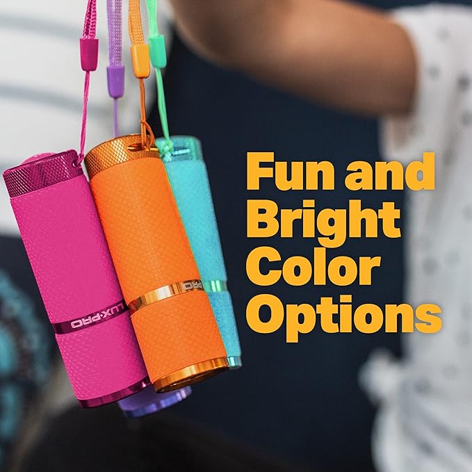 LUXPRO Bright 40 Lumen Gels LED Flashlight - Features Fun Colors and Glow-in-The-Dark Rubber Grip