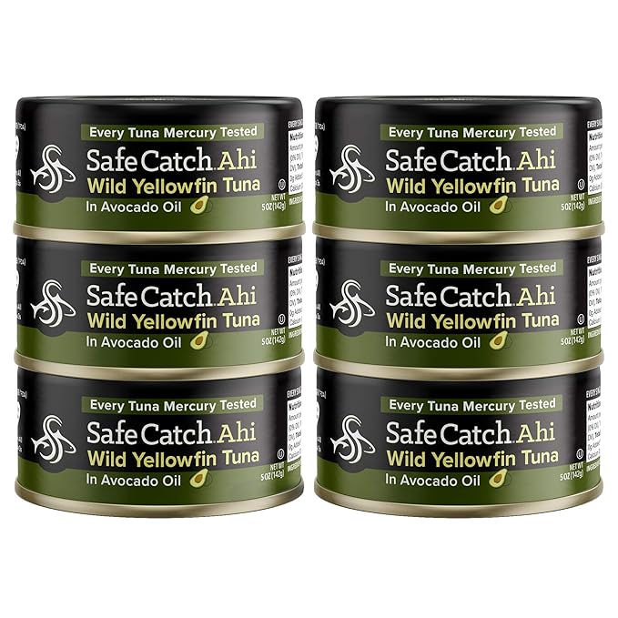 Safe Catch Wild Ahi Yellowfin Tuna Fish Canned, Wild Caught, Lowest Mercury, Lean Protein, Omega 3
