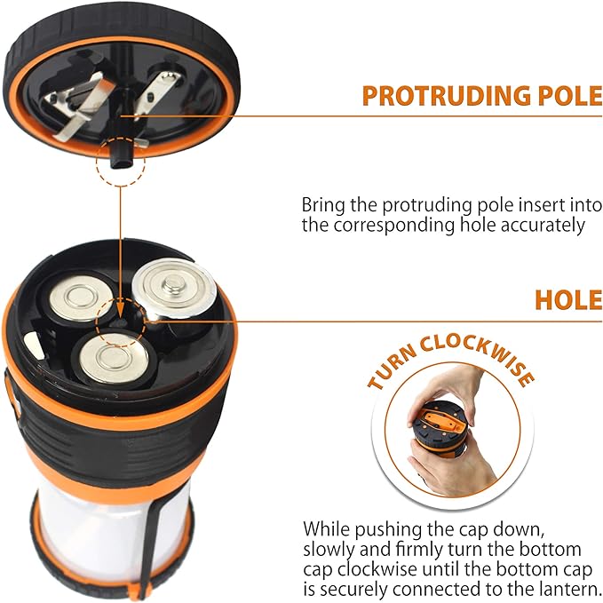 LED Camping Lantern, Battery Powered LED 1800LM, 4 Camping Lights Modes, Perfect Lantern Flashlight