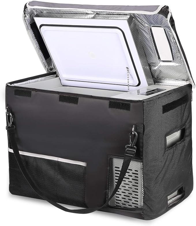 BougeRV 12 Volt Refrigerator With Cover 12V Car Fridge 30 Quart Portable Freezer Compressor Cooler