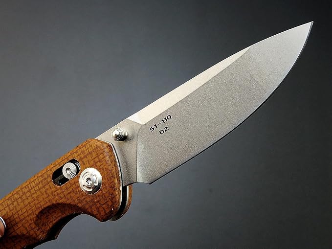 Sitivien ST110 Folding Knife, D2 Blade and Micarta Handle Pocket Knife, EDC Tool Knife with Pocket